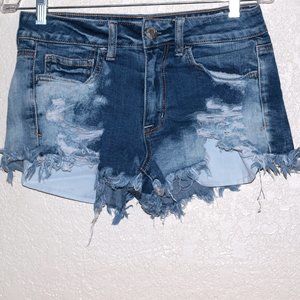 American Eagle Outfitters Stretch Distress Denim Shorts